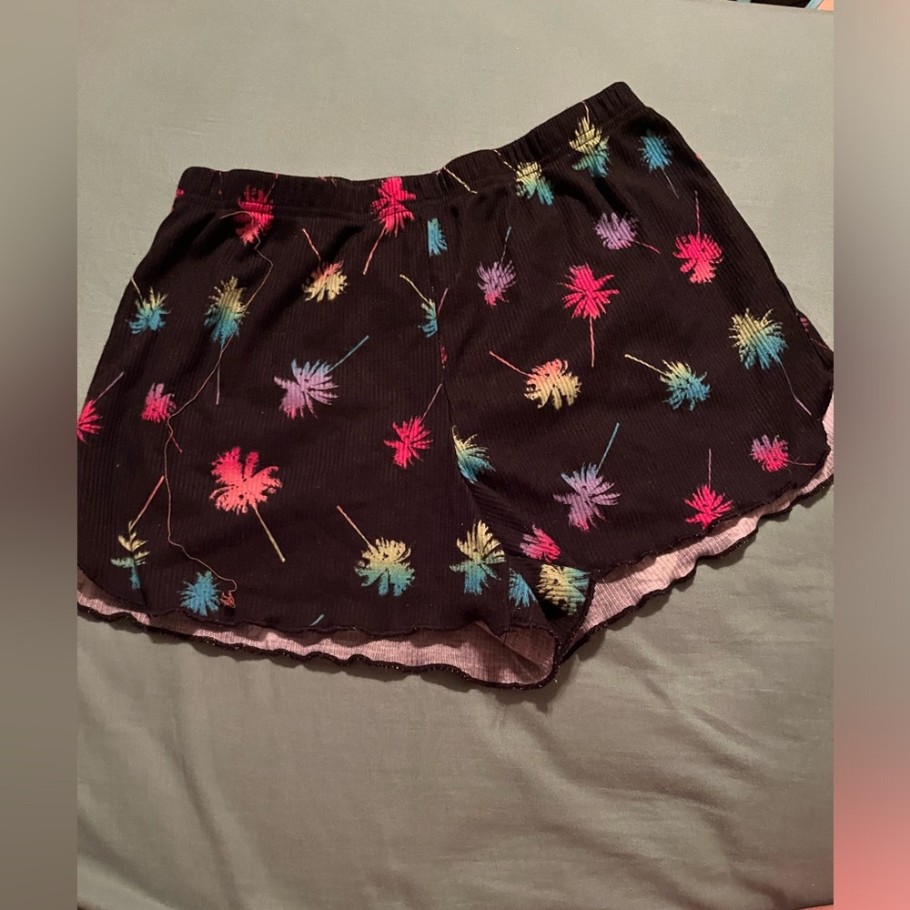 Justice sleep set- shirt plus shorts with rainbow palm tree design